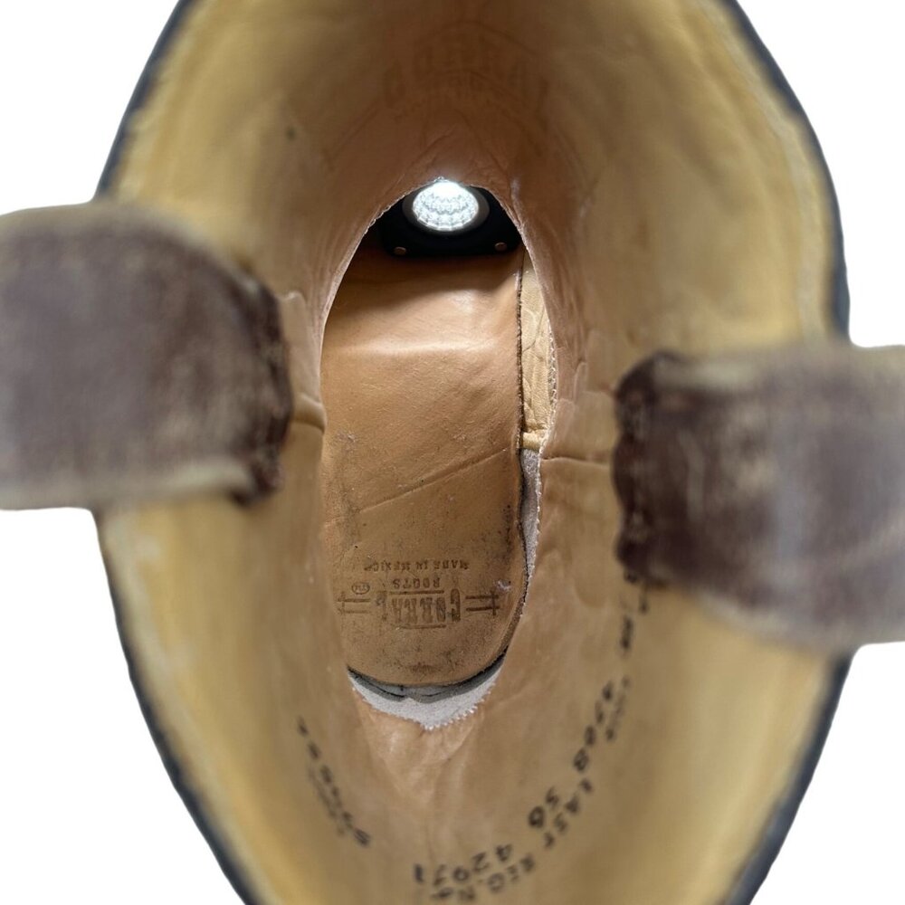 Corral Boots Women's 8M Brown Suede Leather Studded Ropers Cowboy Western Boots - Picture 13 of 16